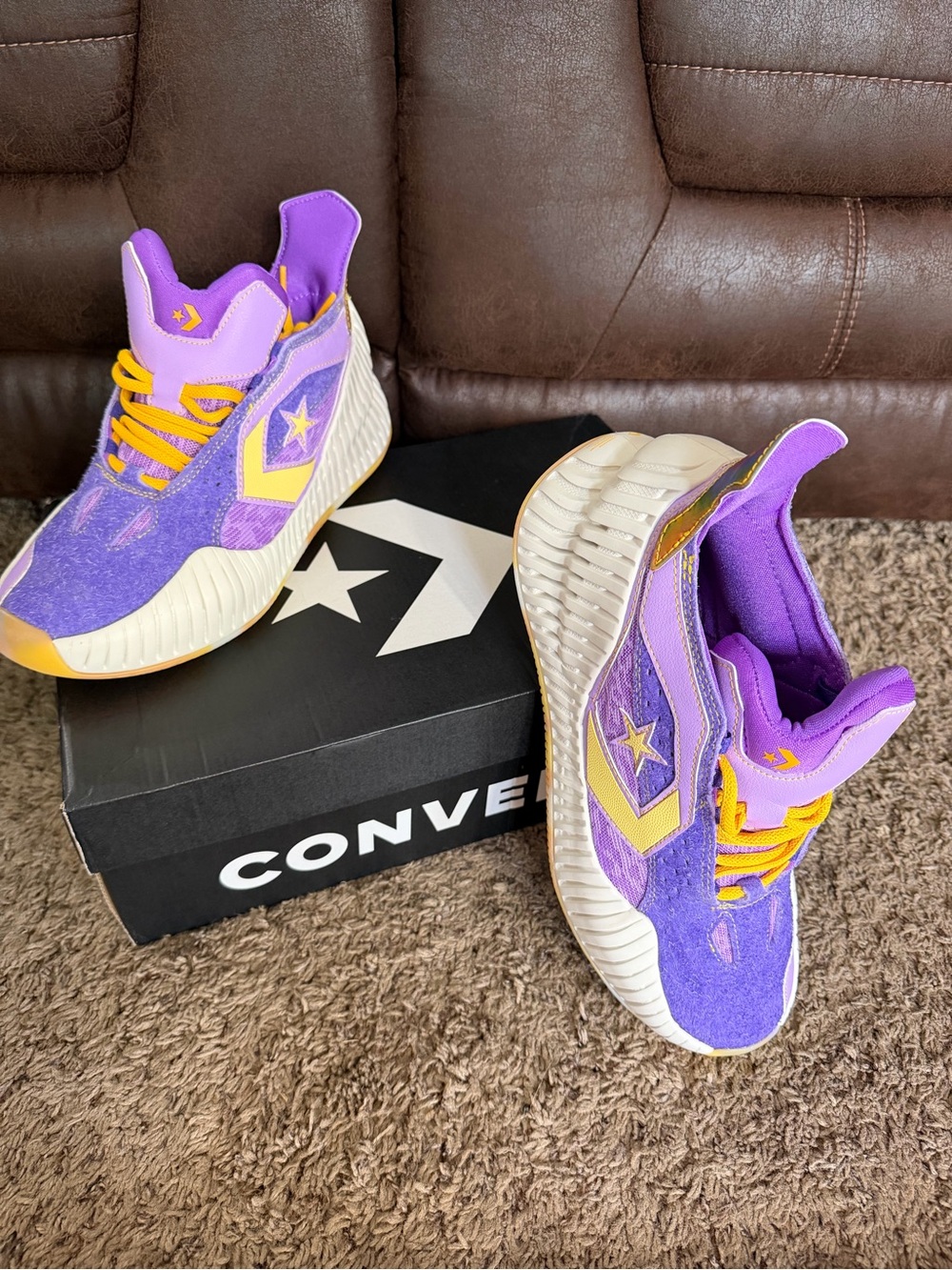 Converse All Star BB Prototype CX Mid Purple Yellow A03695C Men 8 Women 9.5 NWT